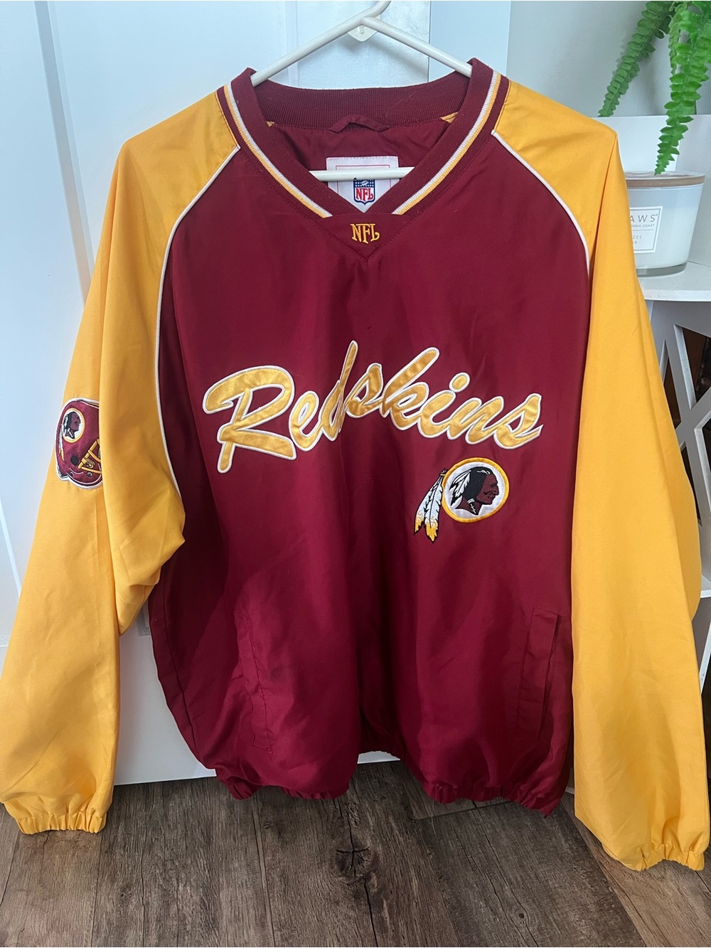 NFL Vintage Redskins Men’s Pullover Jacket - Burgundy and Gold